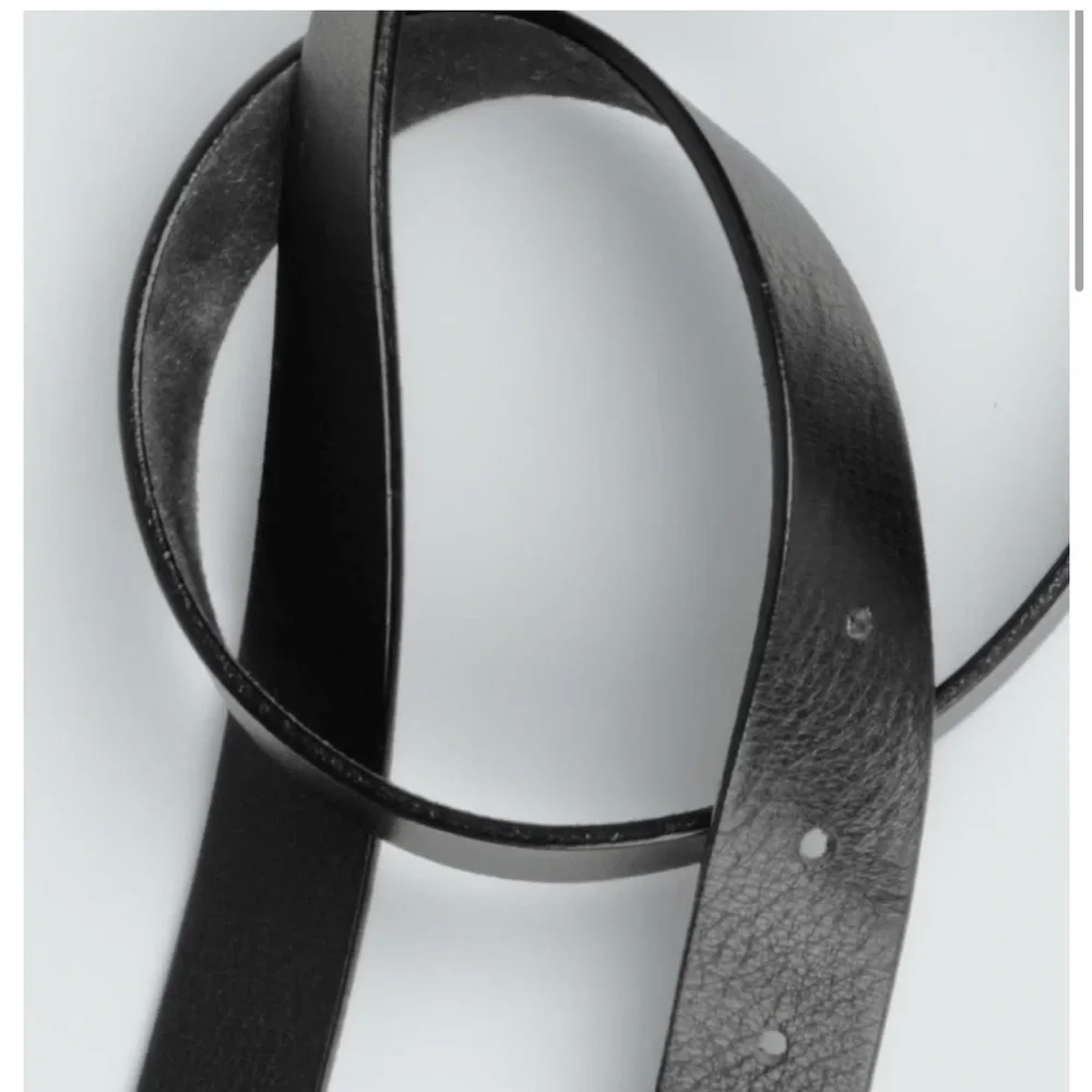Zara NWT slim leather belt black 5919/326